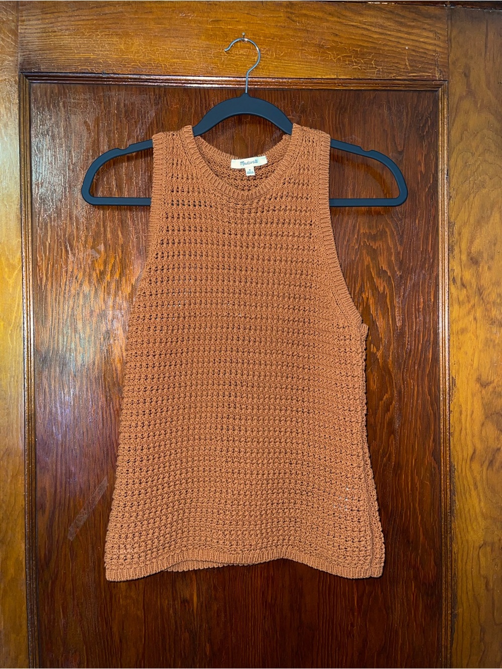 EUC Madewell Rust Orange Knit Sleeveless Crewneck Tank Top